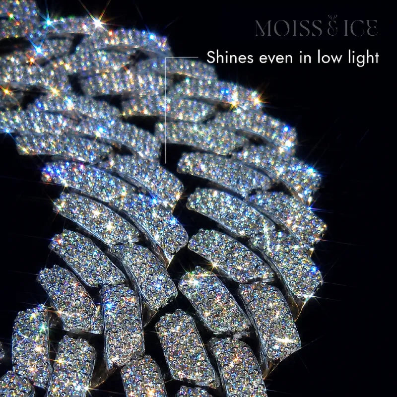 Moiss and Ice VVS Moissanite chains even sparkles in low light