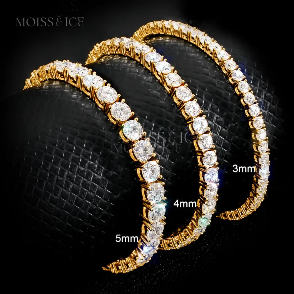 Yellow Gold Tennis chains with lab diamond stones - Moiss and Ice Canada