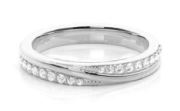 Gold Crossover Moissanite Pavé Wedding Band | The Milan