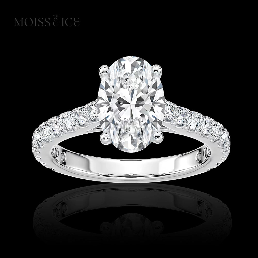 The Heera | Oval Pavé Moissanite Engagement Ring