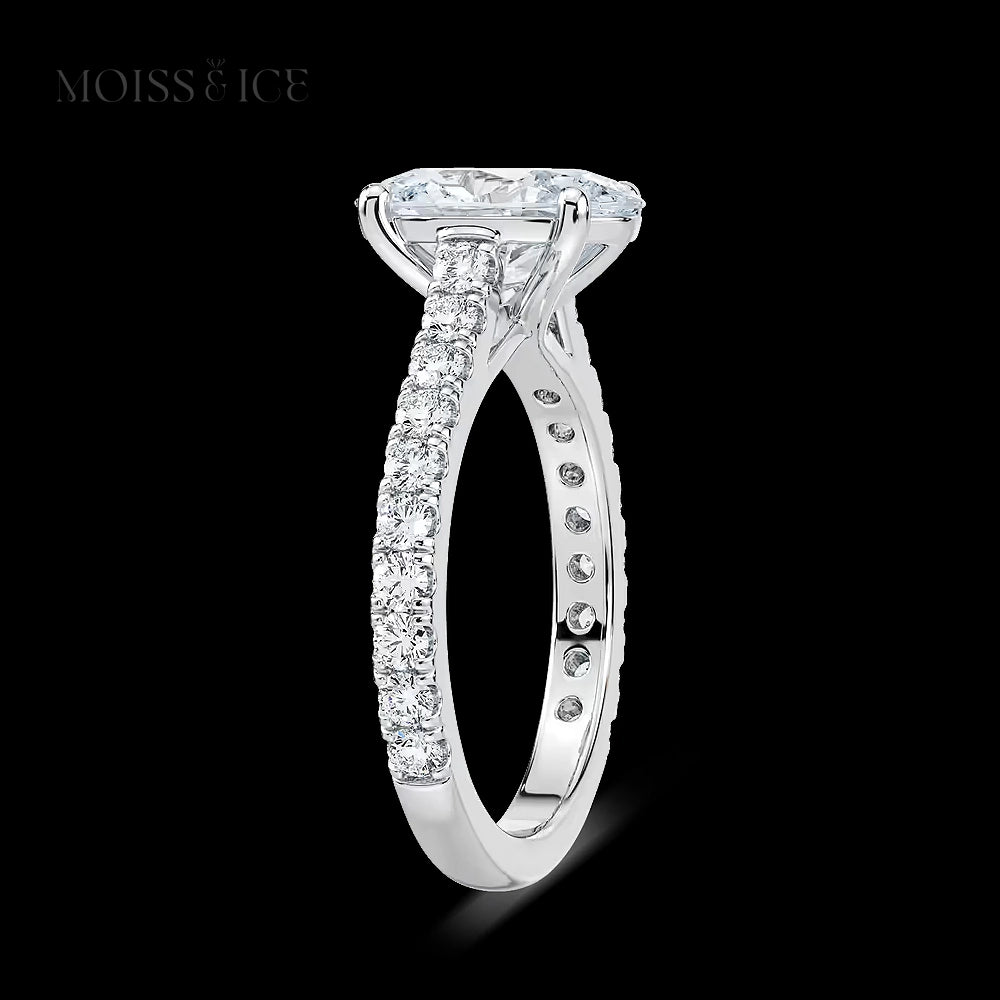 The Heera | Oval Pavé Moissanite Engagement Ring