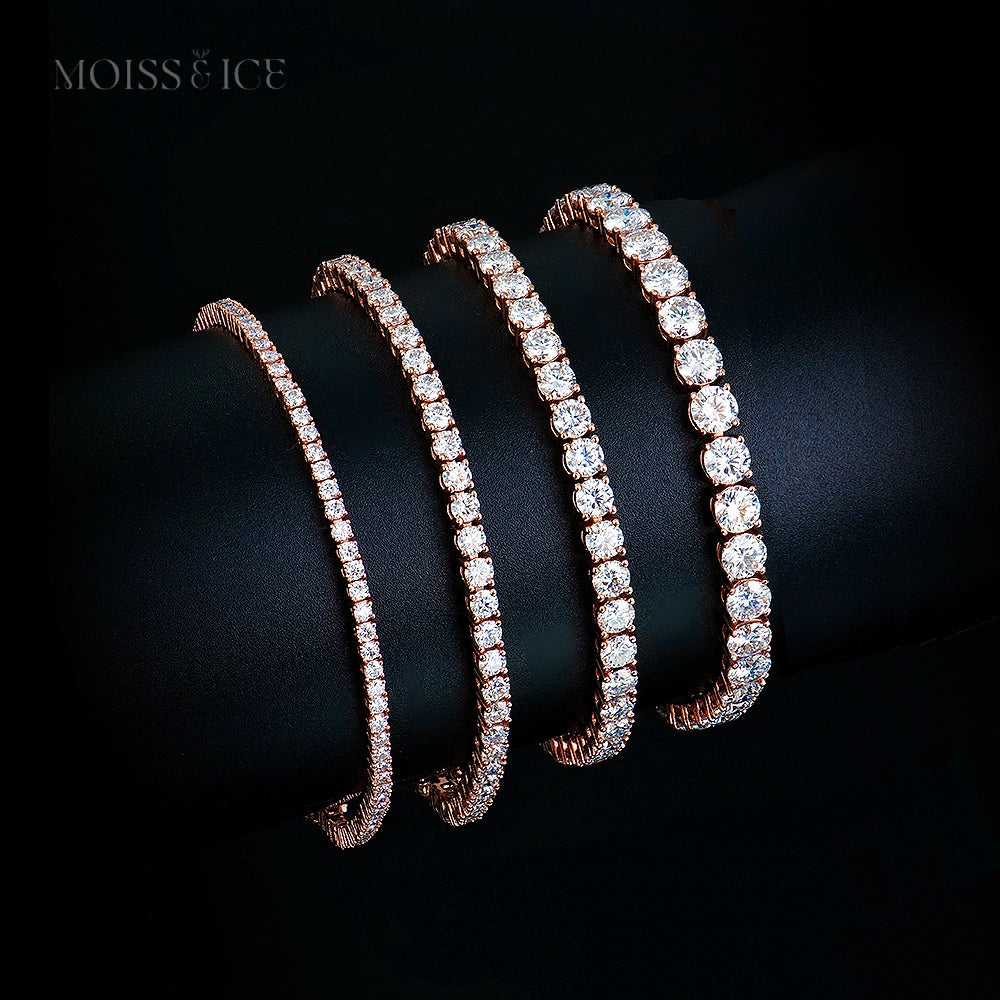 Rose Gold 18k - Tennis Bracelet - Moissanite