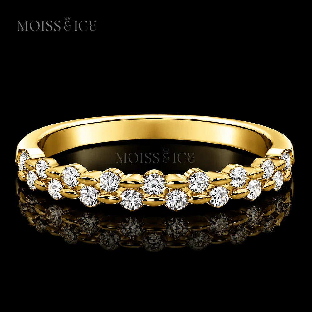 Gold Channel Set Moissanite Half Eternity Wedding Band - The Anjali by Moiss and Ice Canada
