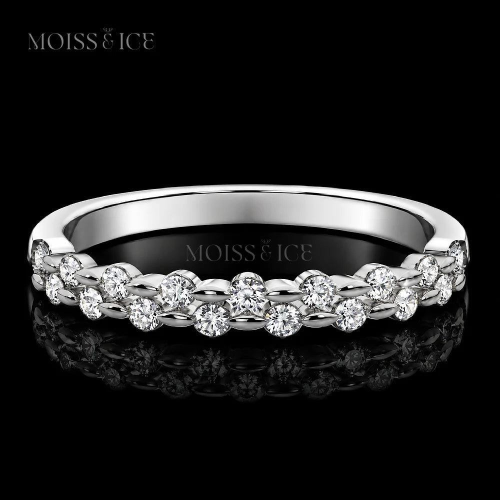 White Gold Channel Set Moissanite Half Eternity Wedding Band - The Anjali by Moiss and Ice Canada