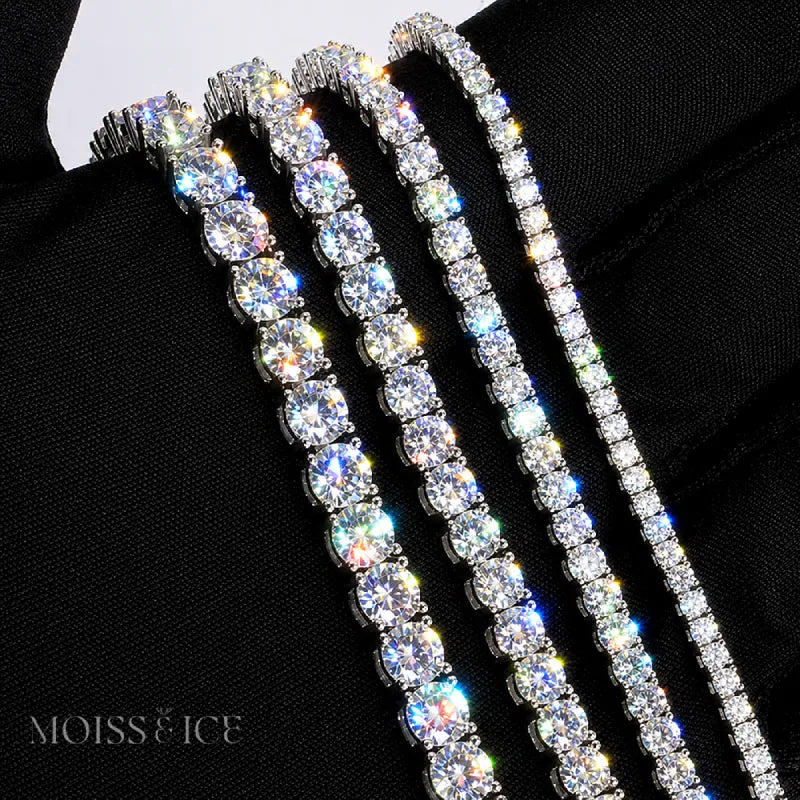different moissanite tennis sizes