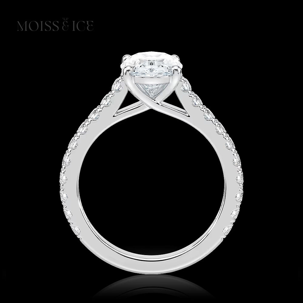The Heera | Oval Pavé Moissanite Engagement Ring