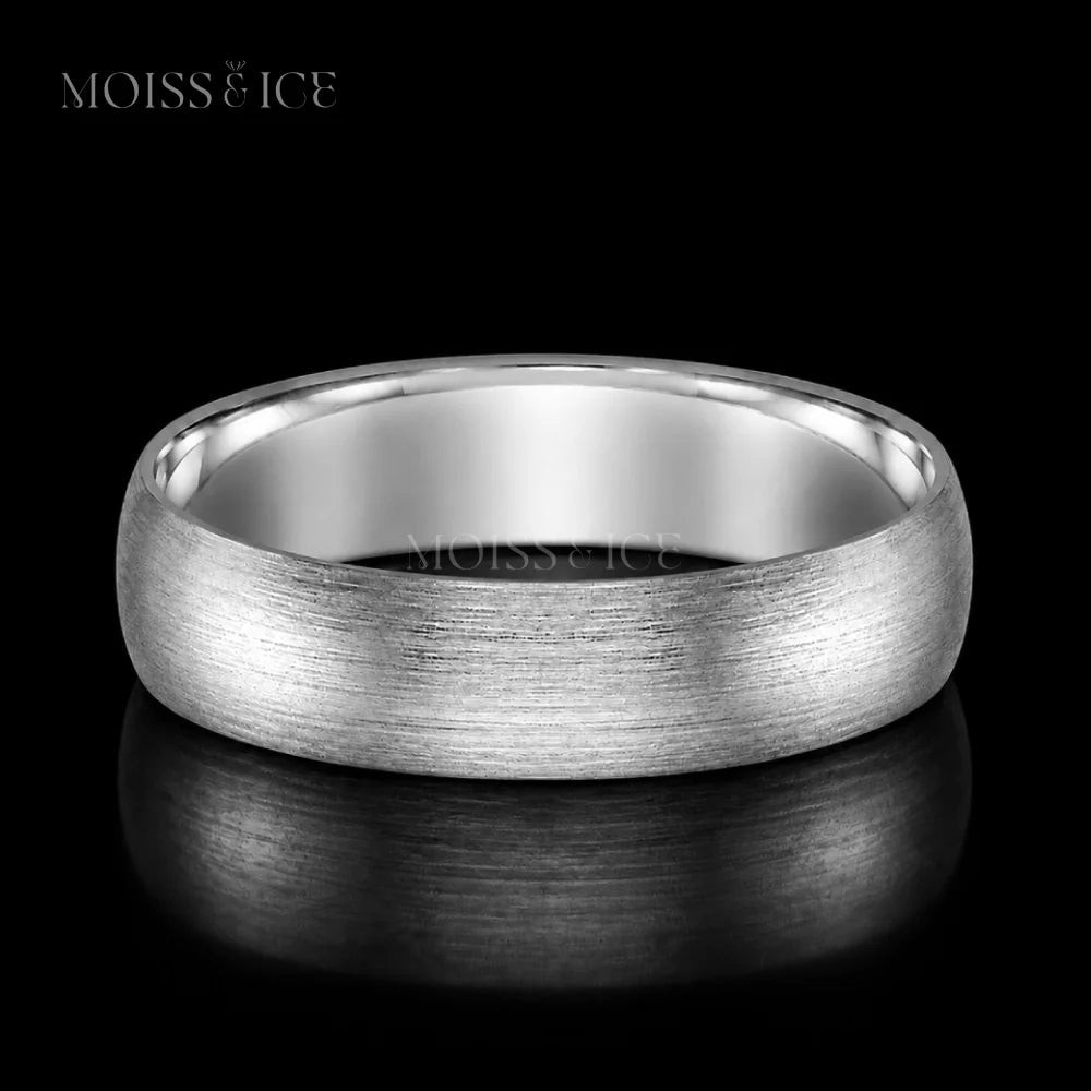 Wide Men's wedding band finished in a brushed white gold finish - Moiss and Ice Canada