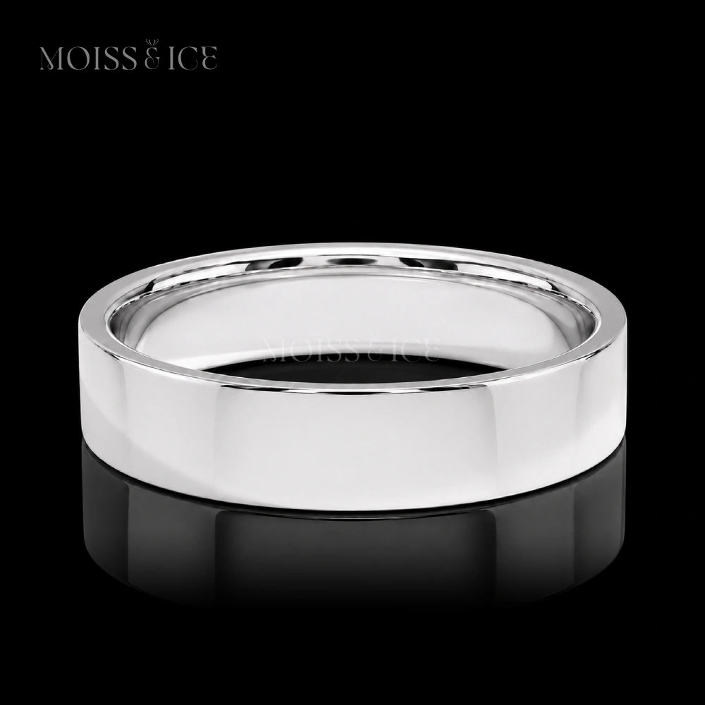 Men's Wedding band Polished in White Gold with Comfort Fit  | The Vivaan by Moiss & Canada
