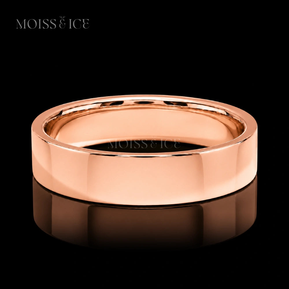 Men's Wedding band Polished in Rose Gold with Comfort Fit  | The Vivaan by Moiss & Ice Canada
