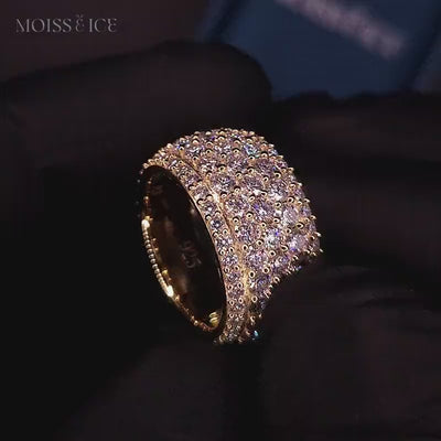 Wide band Men's moissanite ring in yellow gold - The Veer by Moiss and Ice Canada 