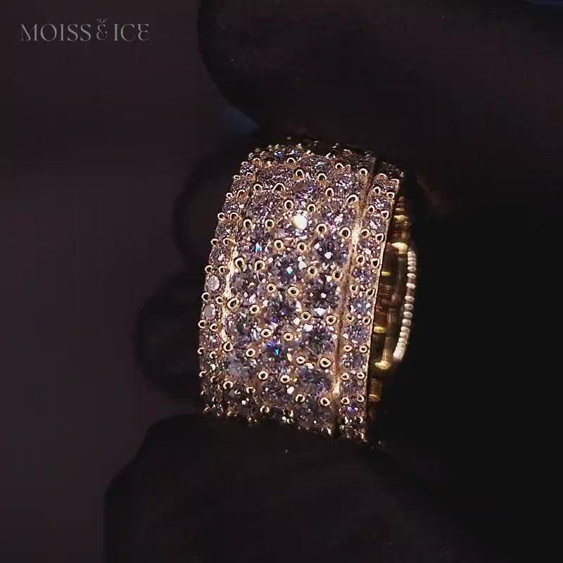 Wide band Men's moissanite ring in yellow gold - The Veer by Moiss and Ice Canada 