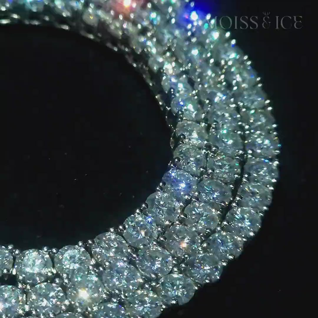 Close up video on our moissanite tennis chain