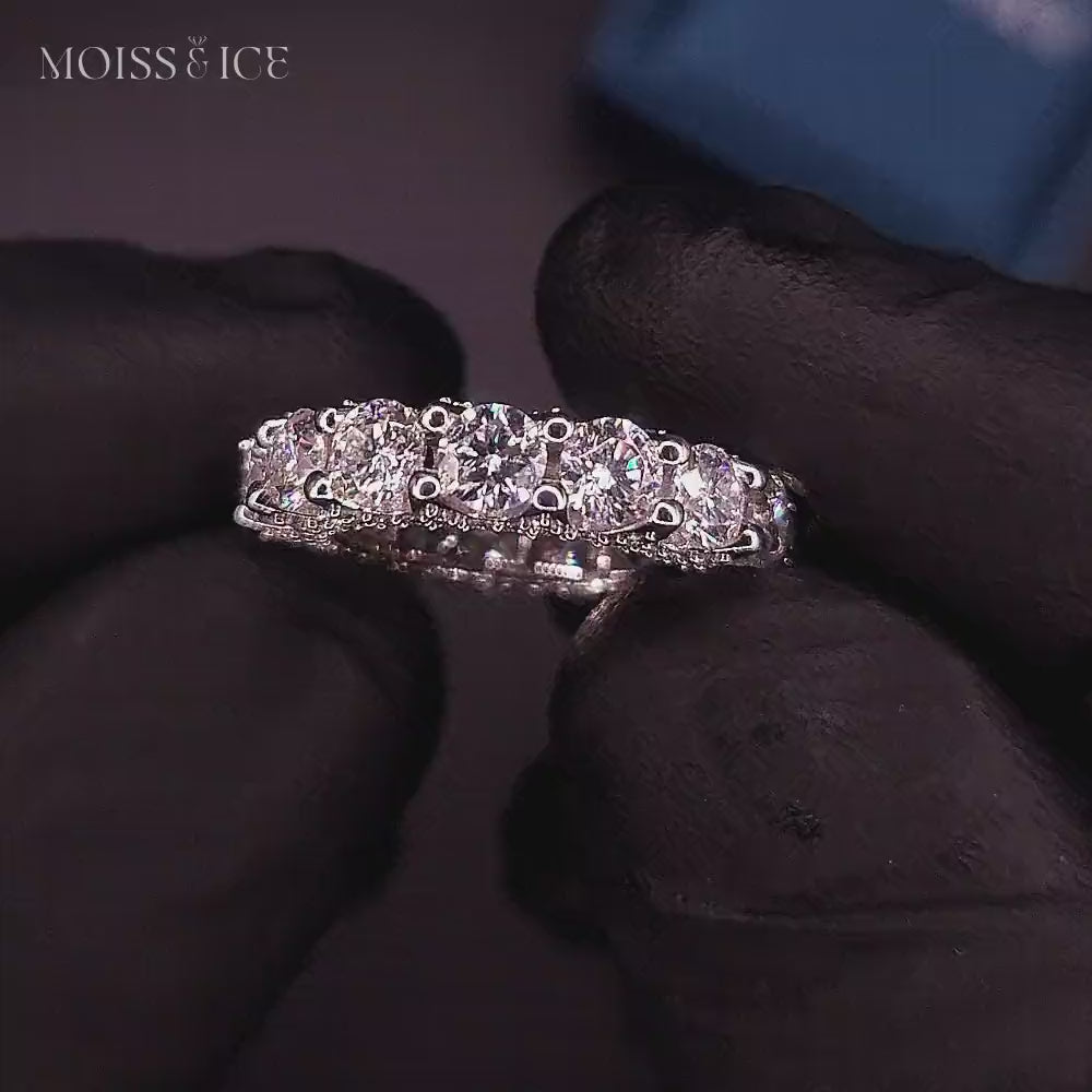 Sparkling Eternity Men's Moissanite Ring in white gold by Moiss and Ice Canada