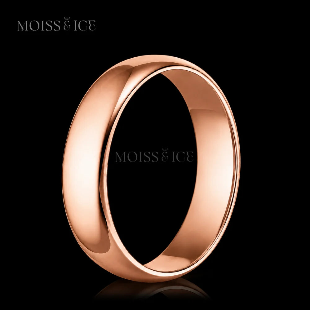 Side view of the Comfort Fit Rose Gold Men's Wedding Band - Moiss and Ice Canada