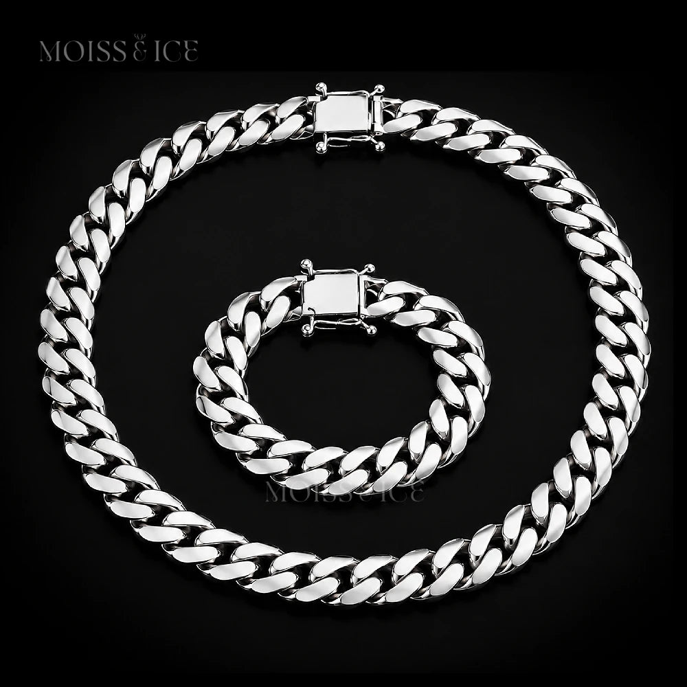 White gold cuban link chain and bracelet set from Moiss and Ice Canada.